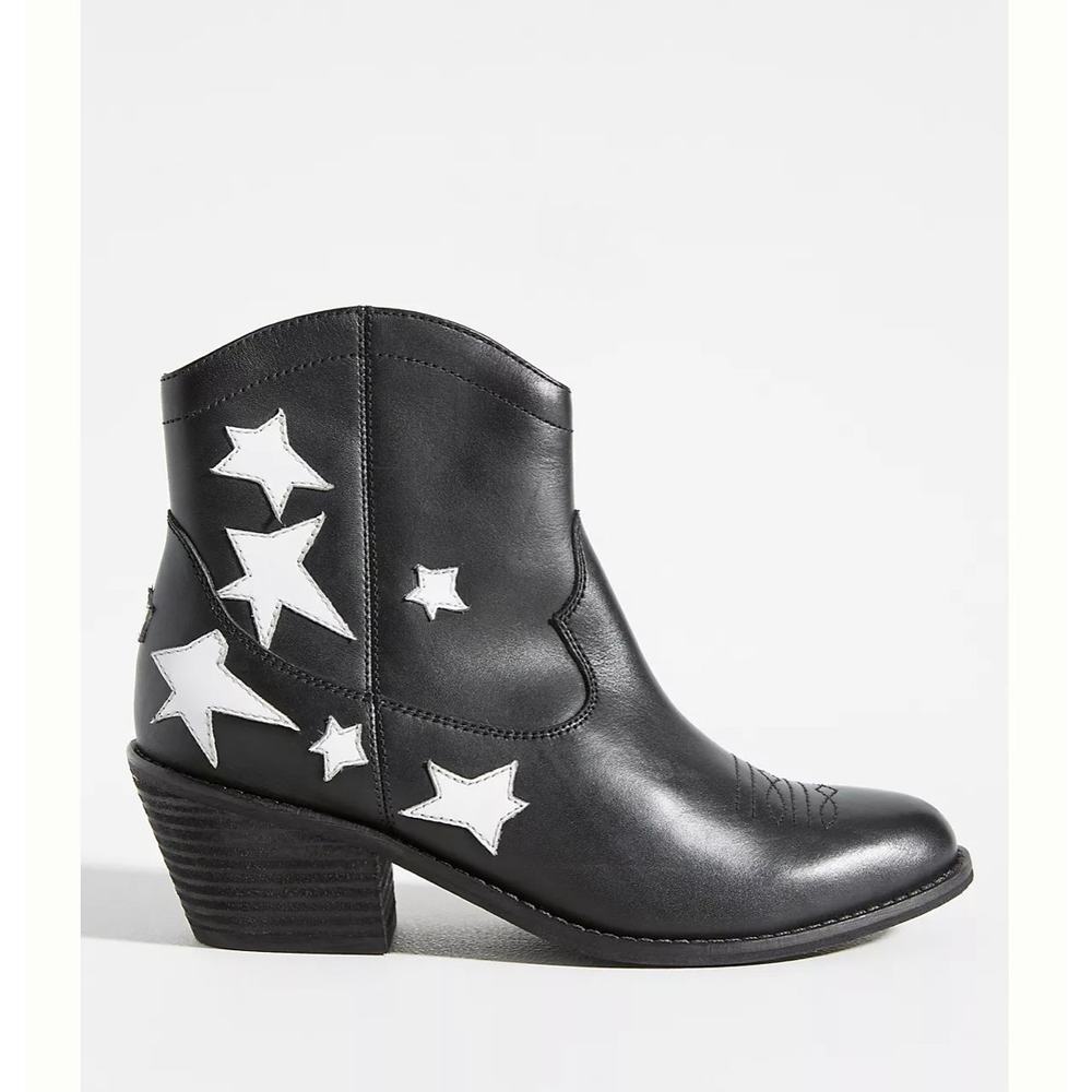 Seychelles Womens Under The Stars Cowboy Leather Ankle Boots Black Size US 7 - Picture 2 of 10